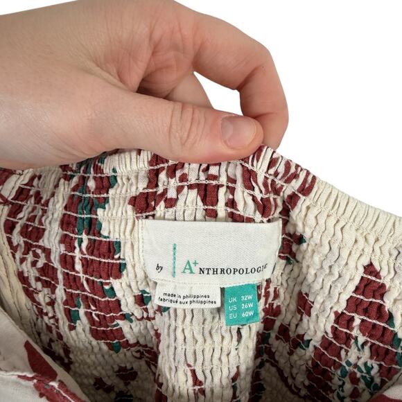 Anthropologie A+ Oahu Floral Linen Blend Midi Dress Off Shoulder Womens Plus 26W - Picture 6 of 11